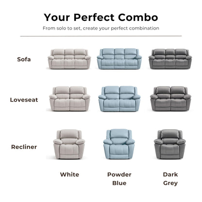 Furniture of America Sorin Modern Leather Recliner Chair with Pillow Armrests and High Density Foam, Reclining Sofa, Comfortable Couch for Living Room, Office, FSC Certified, Dark Gray