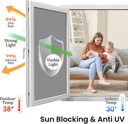 Window Privacy Film with 3 Tools: One Way Home Window Tint, Reflective Window Film for Daytime Privacy, 17.5 * 78.7 Inch