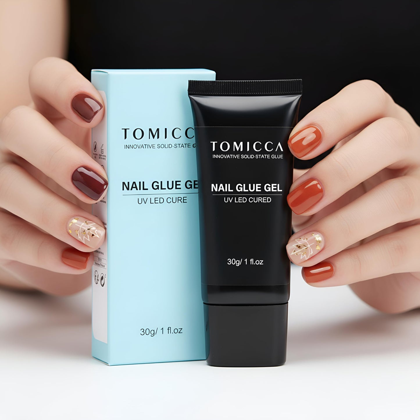 TOMICCA Short Nail Tips Extra Short Square Nail Tips, 192Pcs Fake Nails 12 Sizes Acrylic Clear Nails for Beginner and Professional DIY Gel Nails Salon