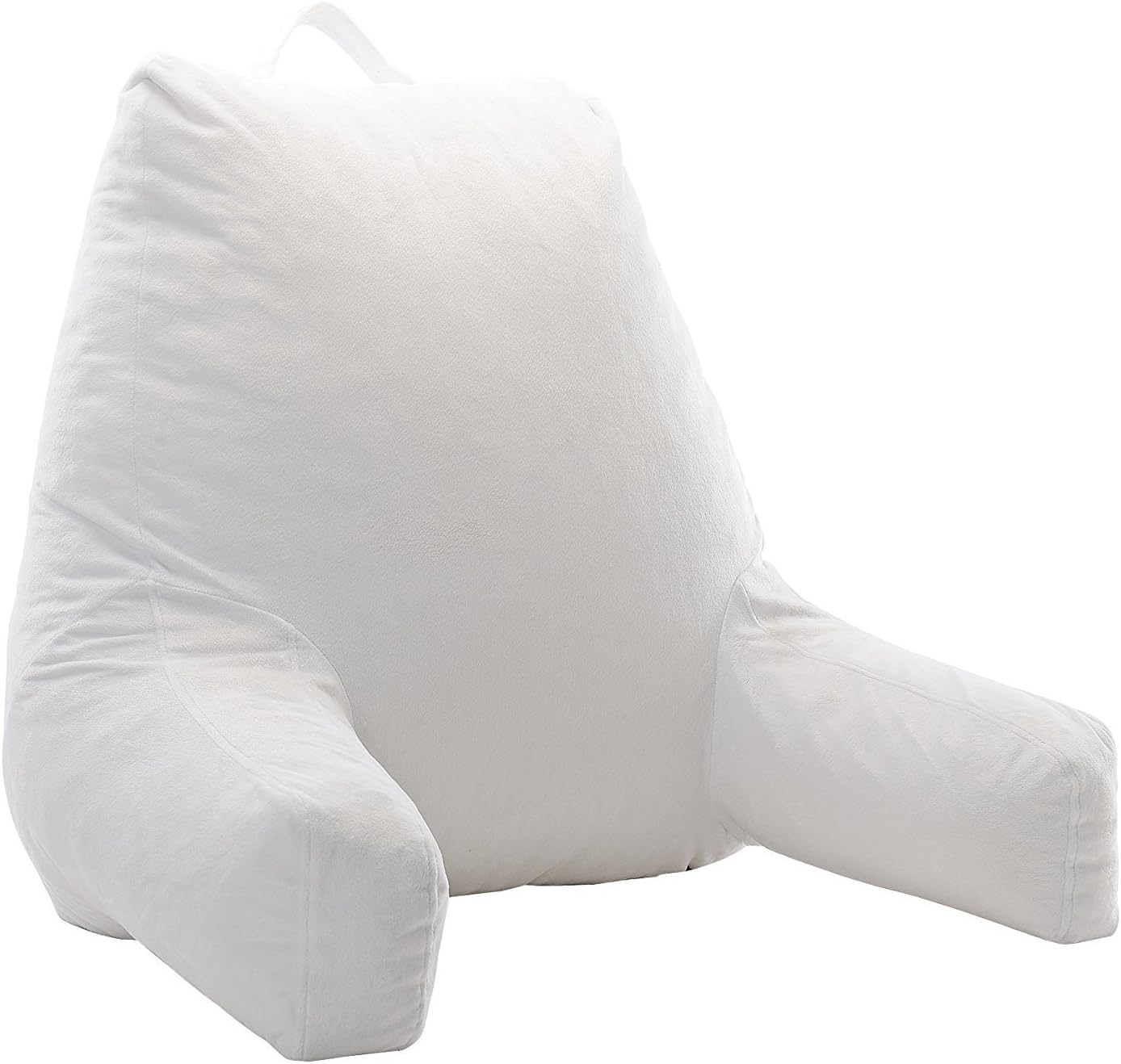 Cheer Collection Reading Pillow with Arms Portable Bed Pillow for Sitting Up & Support, Foam-Filled Back Rest Pillow