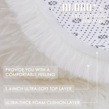 OLANLY Large Area Rug - Soft Fluffy Shaggy Carpet for Living Room & Bedroom | 9x9 ft, Ivory