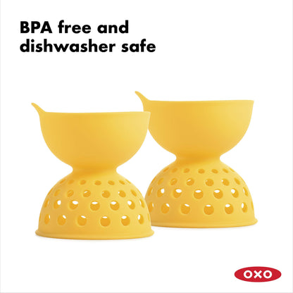 OXO Good Grips 2 Piece Silicone Egg Poaching Set, One Size, Yellow