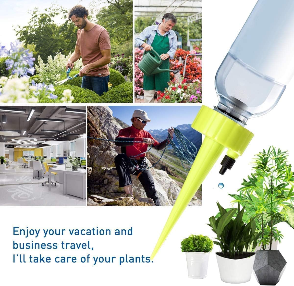 YIMIKE Plant Self Watering Spike, Plastic Self Watering Device with Slow Release Control Valve, 12PCS for Indoor &