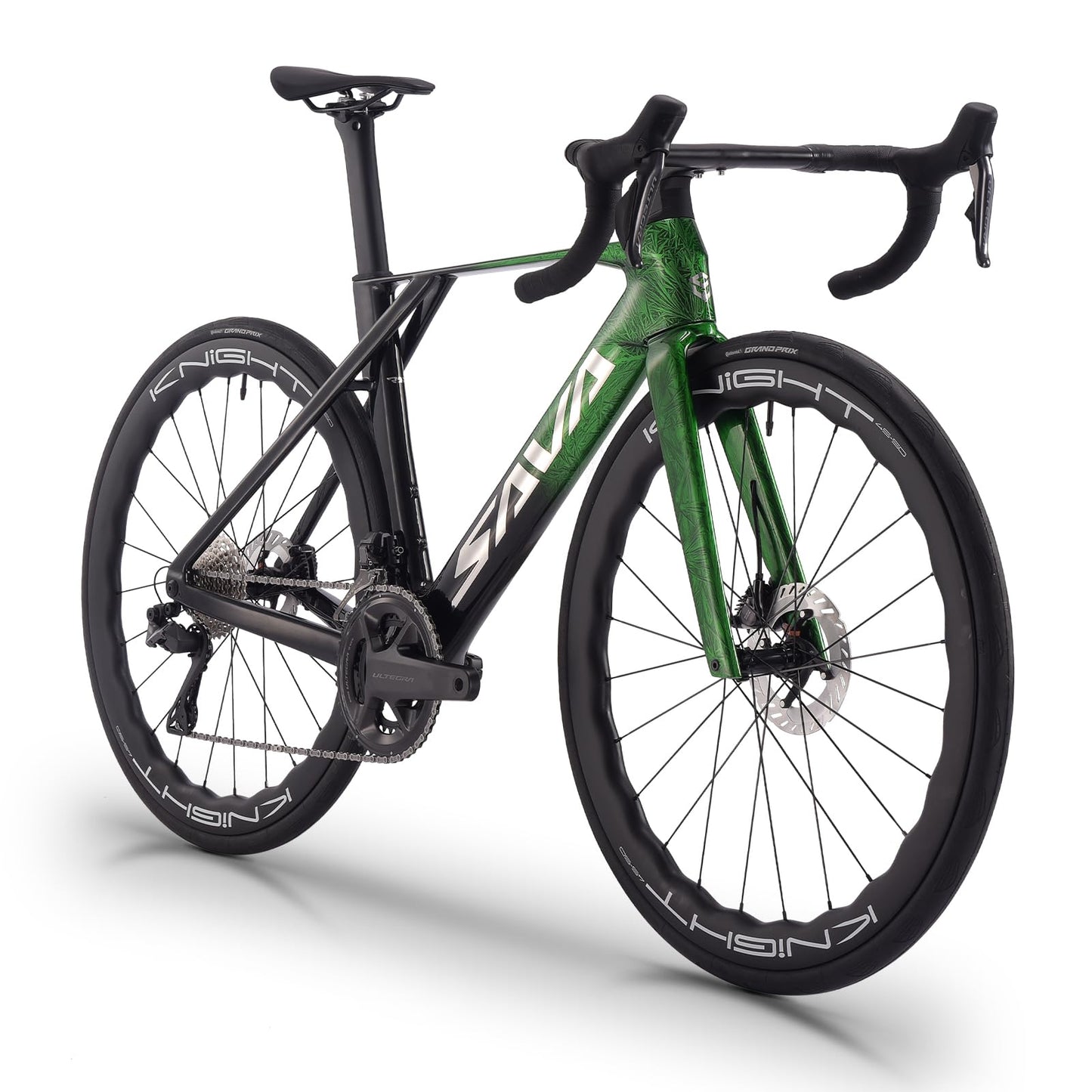 SAVADECK SLR8-Ultegra Full Carbon Road Bike with Shimano 105 R8170 24S Set for Adults, (Wave Pattern(W45), Green, 54cm)