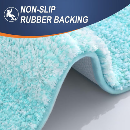OLANLY Bathroom Runner Rug - Extra Soft Microfiber Mat | Quick-Dry, Washable, 59x20, Teal