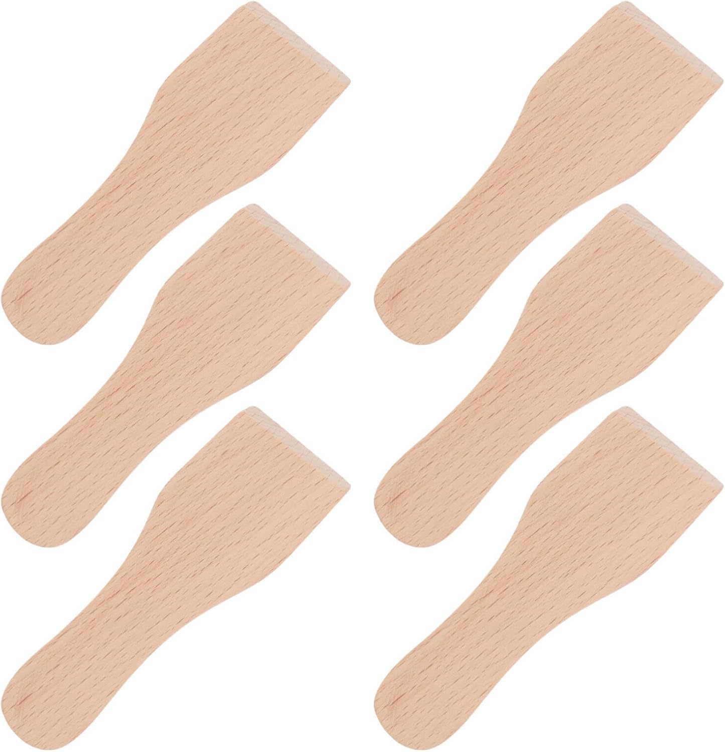 MAGICLULU 6Pcs Small Wood Utensil Spatula, Premium Cooking Wooden Spatula for Pizza Cutting and Cake Spreading