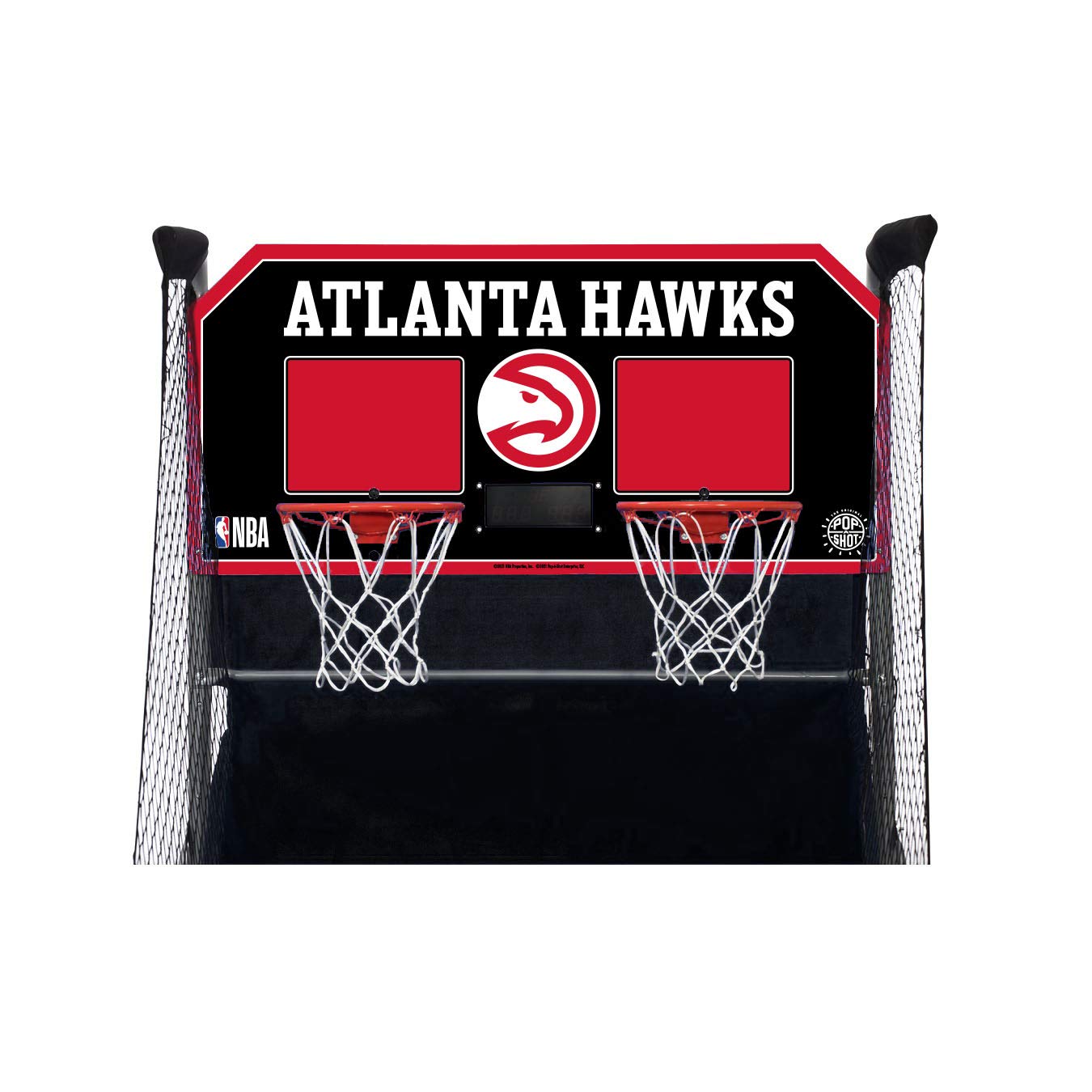Pop-A-Shot - Home Dual Shot with Atlanta Hawks NBA Graphics l Sensor Scoring l 16 Game Modes l 7 Balls l Foldable Storage l for All NBA Fans