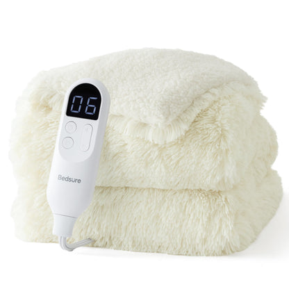 Bedsure Electric Blanket King Size - Dual Control Heated Blanket King Size, Fast Heating with 10 Time Settings & 10 Heat Settings, Warm Gift for Grandma (100x90 inches, Grey)