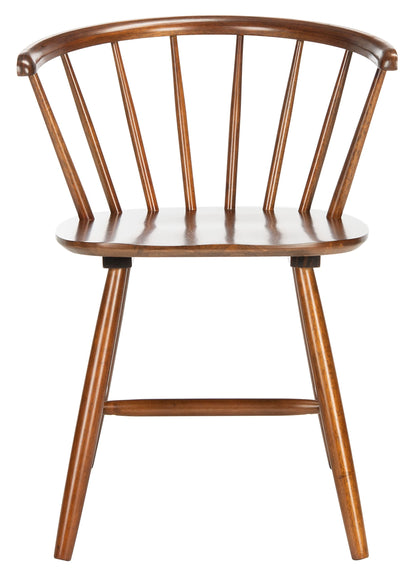SAFAVIEH Home Collection Ceres Farmhouse Walnut Brown Spindle Back Living Room Accent Dining Chair