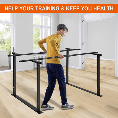 HomiShare Adjustable Physical Therapy Parallel Bars, 666Lbs Capacity Standing Assist Bar for Daily Mobility Support, Heavy-Duty Parallel Bar for Leg Training