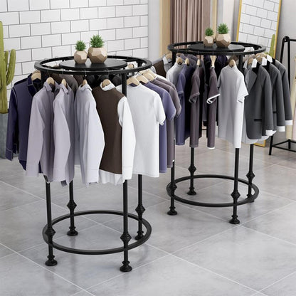Round Garment Rack, Freestanding Round Garment Display Retail Rack,Heavy Duty Commercial Clothing Organizer for Clothes Storage, Commercial Clothing Organizer in Retail Boutiques and Bedroom(Black,39.