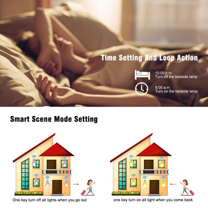 WiFi Switch, Tuya Smart Relay Wireless Remote Control Light Switch Voice Control Outlet Timer Compatible with Alexa and Google Assistant 90-250V One Channel, 3 Pack