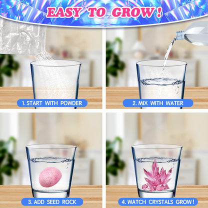 rifamee 24 Pack Valentines Day Gifts for Kids Science Kit Planting Crystal Classroom Exchange School Activities Party Favors for Boys and Girls with Card
