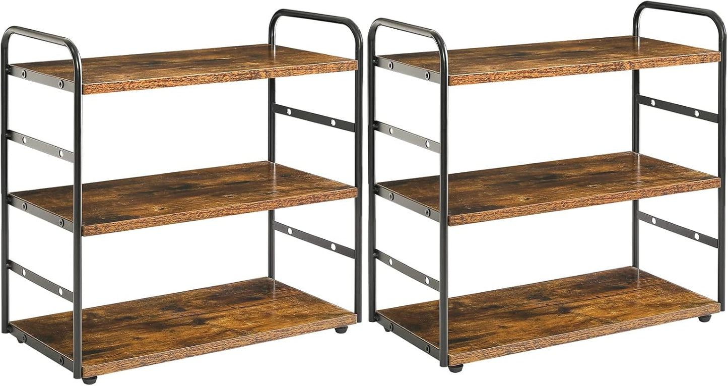 Set 2 3-Tier Counter Countertop Counter TWJ001H-2 IBUYKE of Bathroom Organizer, Tray Storage Shelf, Kitchen Spice Rack