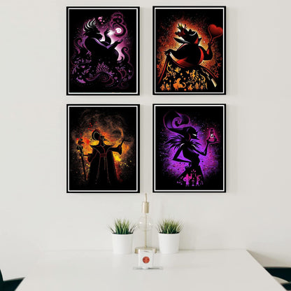 5D Adult Diamond Art Painting Kit,Villain Diamond Painting Kit-6 Pieces,Round Diamond Digital Painting Kit,Gemstone Art Painting Kit,DIY Diamond Painting Kit for Beginners (11.8x15.7 inches)