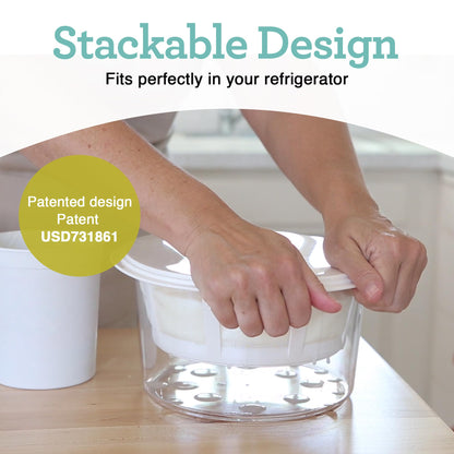 Euro Cuisine GY50 Greek Yogurt Maker with Ultra Fine Mesh Strainer Basket, BPA Free, Patented Greek Yogurt Strainer for Homemade Greek Yogurt (White)