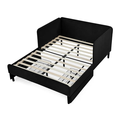 Bellemave Kids Bed with Rails, Full Upholstered Platform BedFrames with Rails and Storage Drawers for Kids, Full Daybed Frame for Boys/Girls/Adults, Black