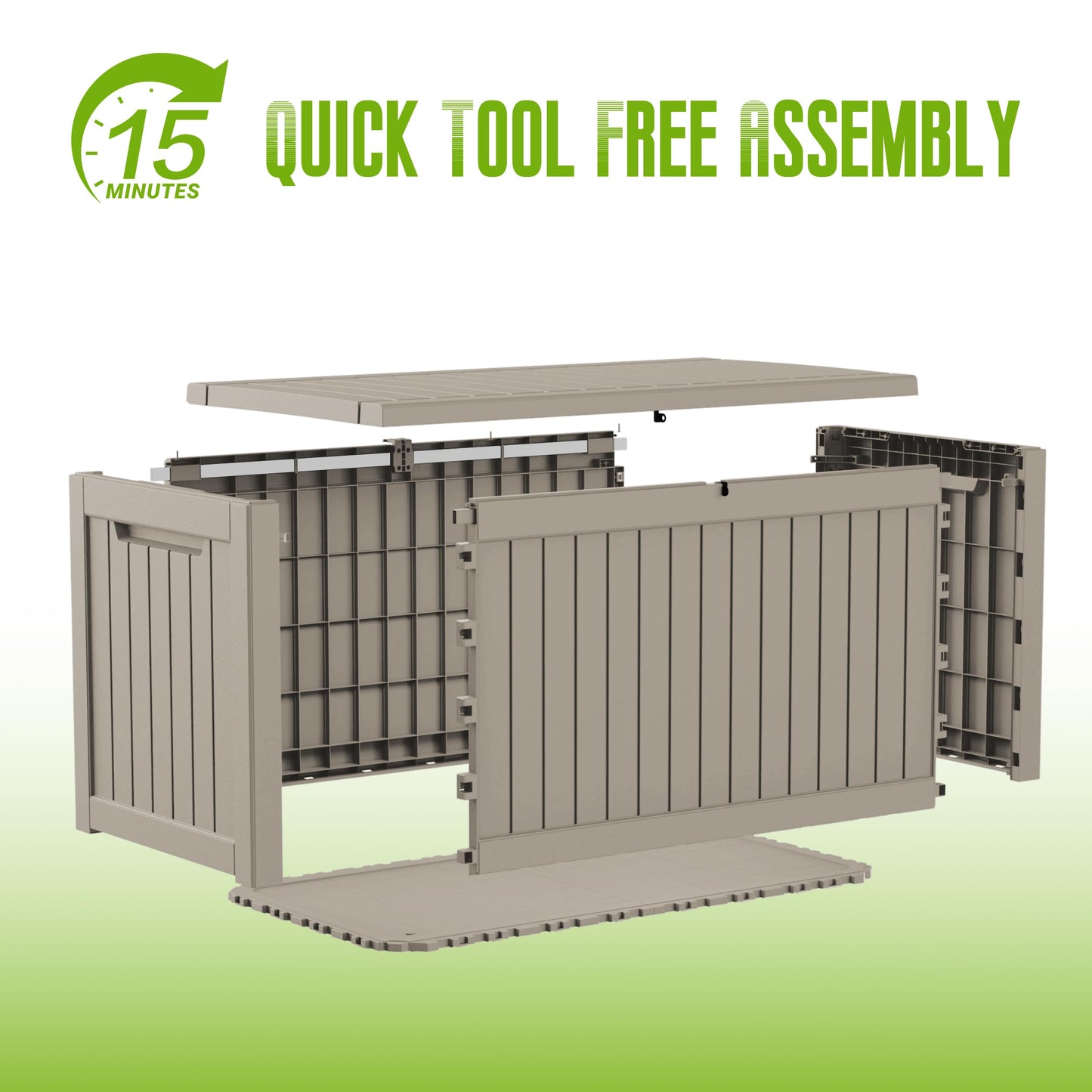 DRATO 280 Gallon Deck Boxes Outdoor Waterproof, Resin Large Lockable Storage Box with Lid, Outdoor Storage Bench Patio Cushions Furniture, Garden Tools, Pool Accessories (Grey, 280 Gallon)