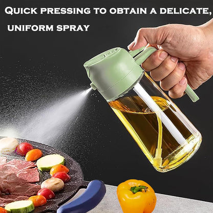 470ml Olive Oil Sprayer for Cooking, 16oz Oil Dispenser Bottle for Air Fryer, Salad, 2 in 1 Olive Oil Dispenser