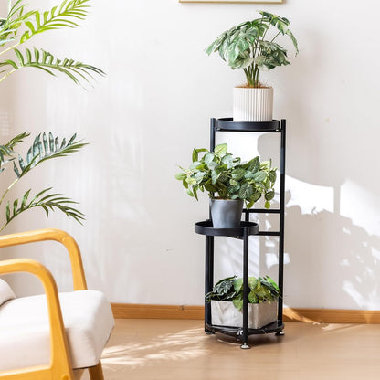 3 CHPHI Tier Plant Stand, Tall Metal Shelf Holder for Indoor, Outdoor Display Rack Flower Pot Stand for Corner Living