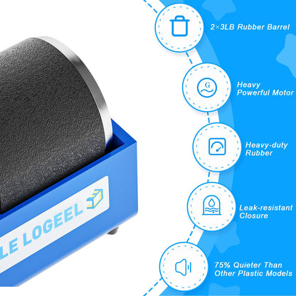 Leegol Electric 6LB Rock Tumbler Kit – Double Drum Rock Polisher for Kids & Adults