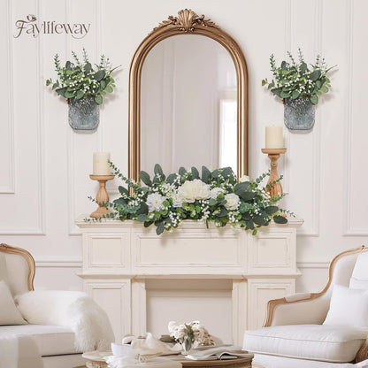 Faylifeway 120 Pcs 4 Kinds Mixed Eucalyptus Greenery Stems, Baby Breath Flowers Artificial Bulk and Greenery Stems for DIY Bouquets Wedding Home Floral Decor