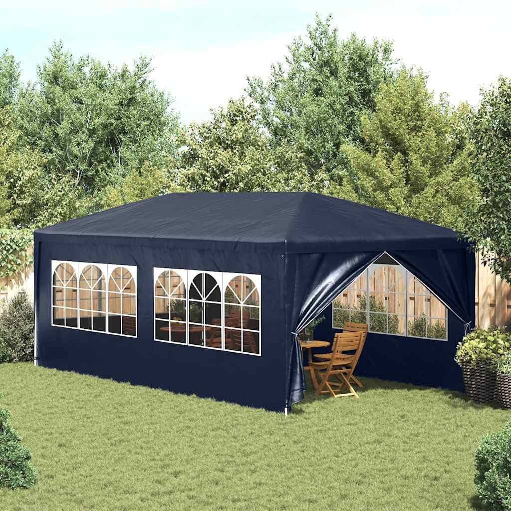 Xhnifbn 10x20 FT Blue Party Tent Heavy Duty Steel Frame UV-Resistant PE Canopy Gazebo for Backyard Wedding Outdoor Events with Windows & Zip Door, Easy Setup