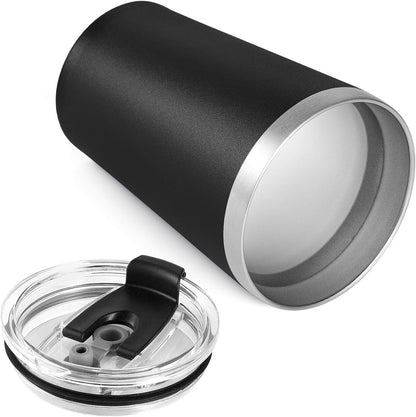 VEGOND 12oz Black Tumbler - Stainless Steel Vacuum Insulated Double Wall Travel Tumbler with Lid and Straw, Reusable (1