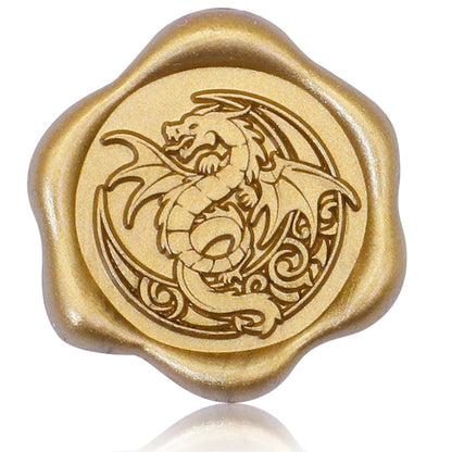 SWANGSA 50 Pcs Celtic Dragon Wax Seal Stickers, Antique Gold Self Adhesive Envelope Seal Stickers for Wedding Invitation, Greeting Cards, Gift Wrapping