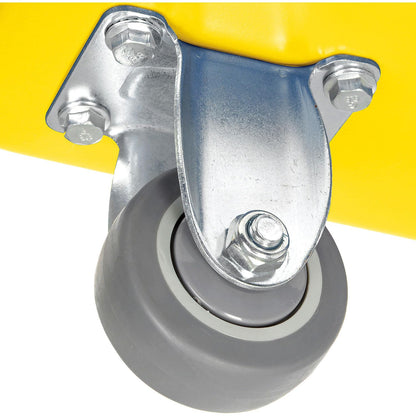 Global Industrial 6 Bushel Plastic Bulk Box Truck, Direct Mount Base, 500 lbs. Capacity, 3" Non-Maring Rubber Casters, Yellow, 33-2/5"L x 23" W x 24-1/2"H