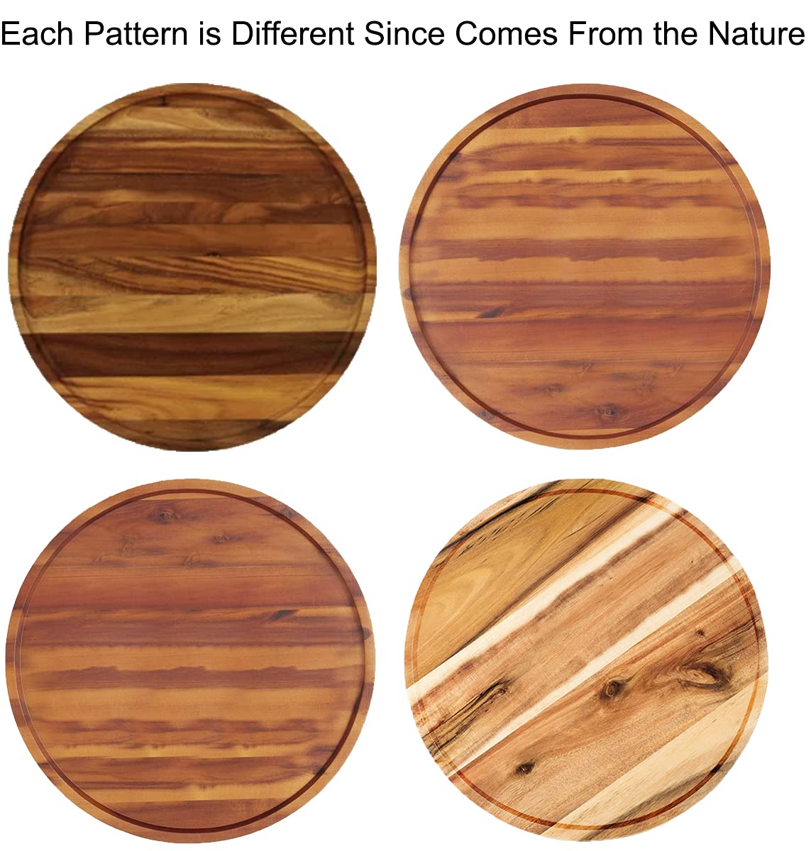 10" Two-Tier Acacia Wood Lazy Susan Organizer Kitchen Turntable for Cabinet Pantry Table Organization