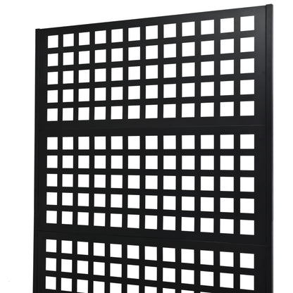 KEIKI 73"x47"x16" Planter Trellis Box with Wheels, Metal Outdoor Resin Raised Garden Bed for Climbing Plants, Large Weather-Resistant Design, Black