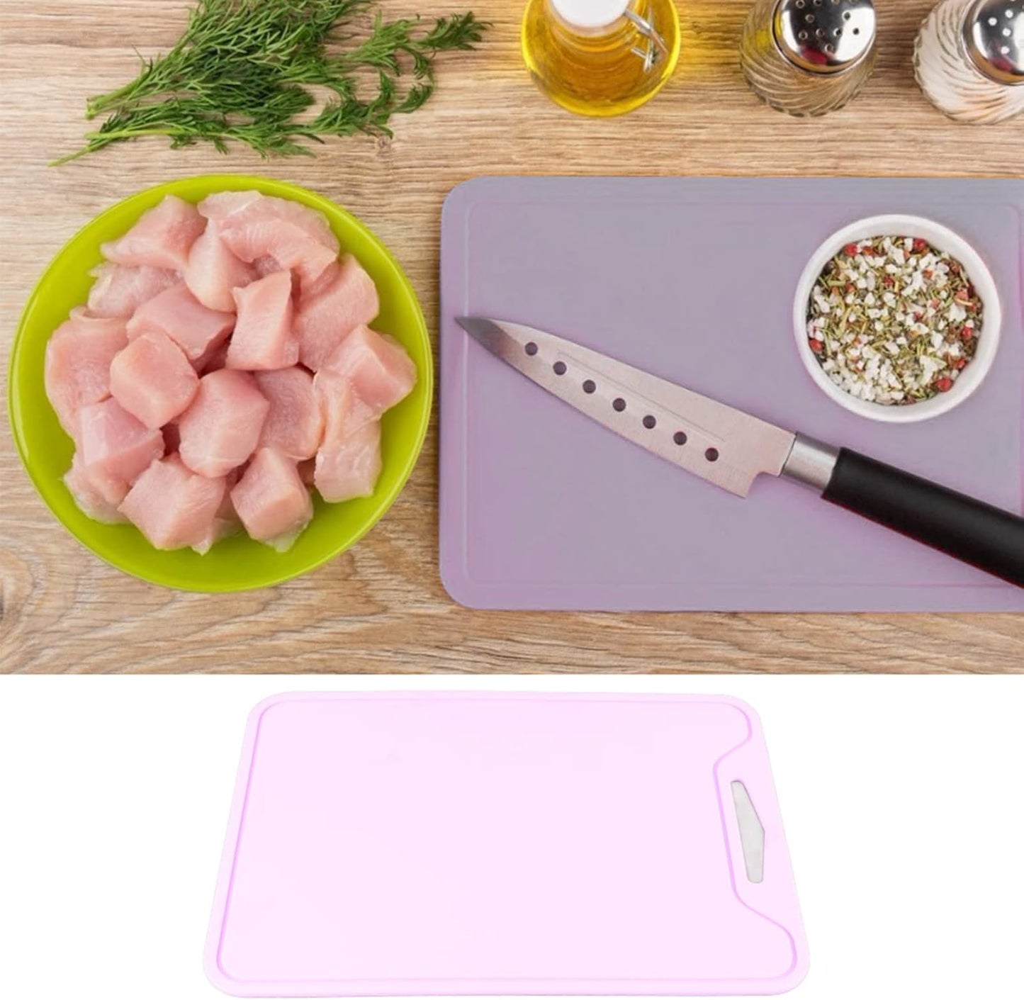 GLOGLOW Safety Food Grade Silicone Cutting Board, 11.8 x 8.7in, Flexible Chopping Board for Home Kitchen Use