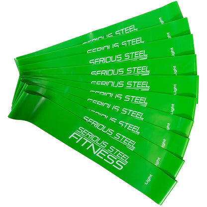 Serious Steel Fitness Mini Resistance Loop Bands | Rehab and Prehab Stretch Bands | 12" Exercise Workout Bands (Sets of 5 Pack and Sets of 10 Pack Trainer Options Available!)