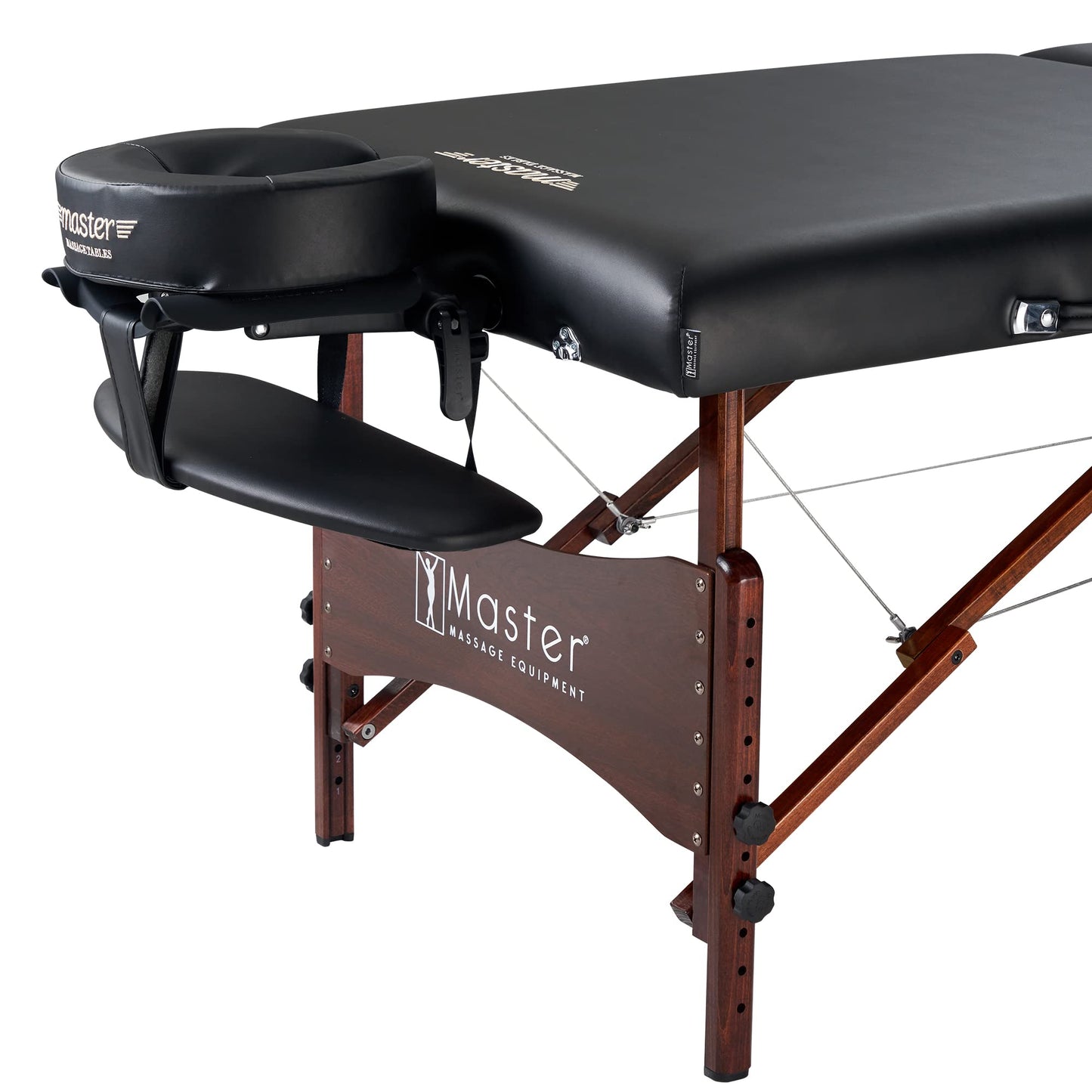 Master Massage Newport Black 30" Professional Portable Massage Table Package in Black with Ambient Lighting System