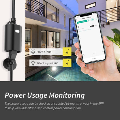 Minoston Outdoor Smart Plug, Matter Smart Plug, Smart Home Wi-Fi Outlet IP65 Waterproof, Compatible with Alexa, Apple Home, SmartThings, Google Home, Smart Life, IP65 Waterproof, 2.4Ghz, 2 Pack