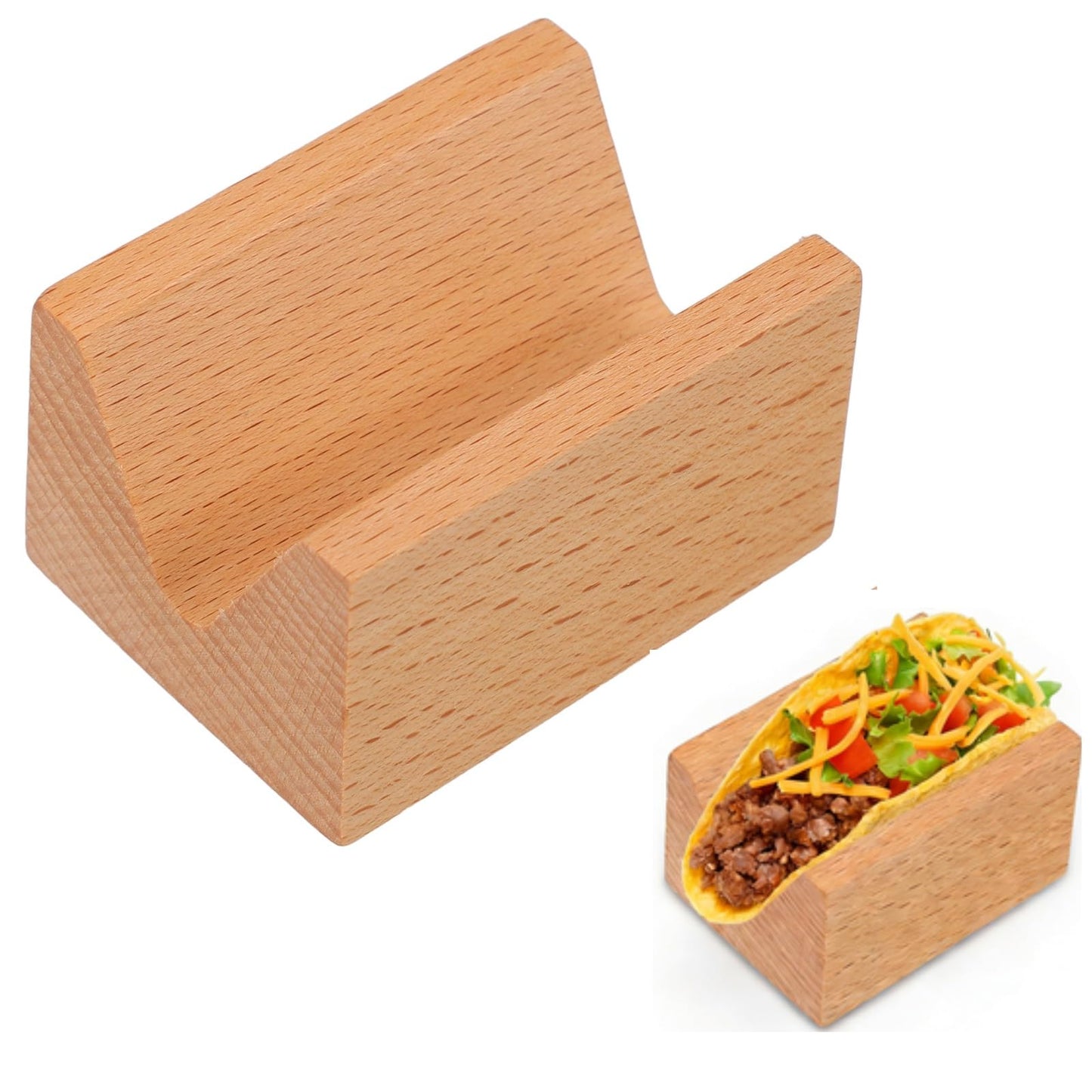 Cabilock Premium Wooden Sushi Taco Holder - Single Grid V-Shaped Temaki Hand Roll Stand - 2.75inch Professional Japanese Restaurant Serving Tray for Sashimi, Sushi Tacos & Handroll - Easy to Clean