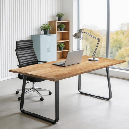60 x 30in Solid Rubber Wood Butcher Block Table Top – 1 Inch Thick Natural Light Finish for Standing Desk, Office Table, Workbench, Kitchen Island & DIY Furniture Projects