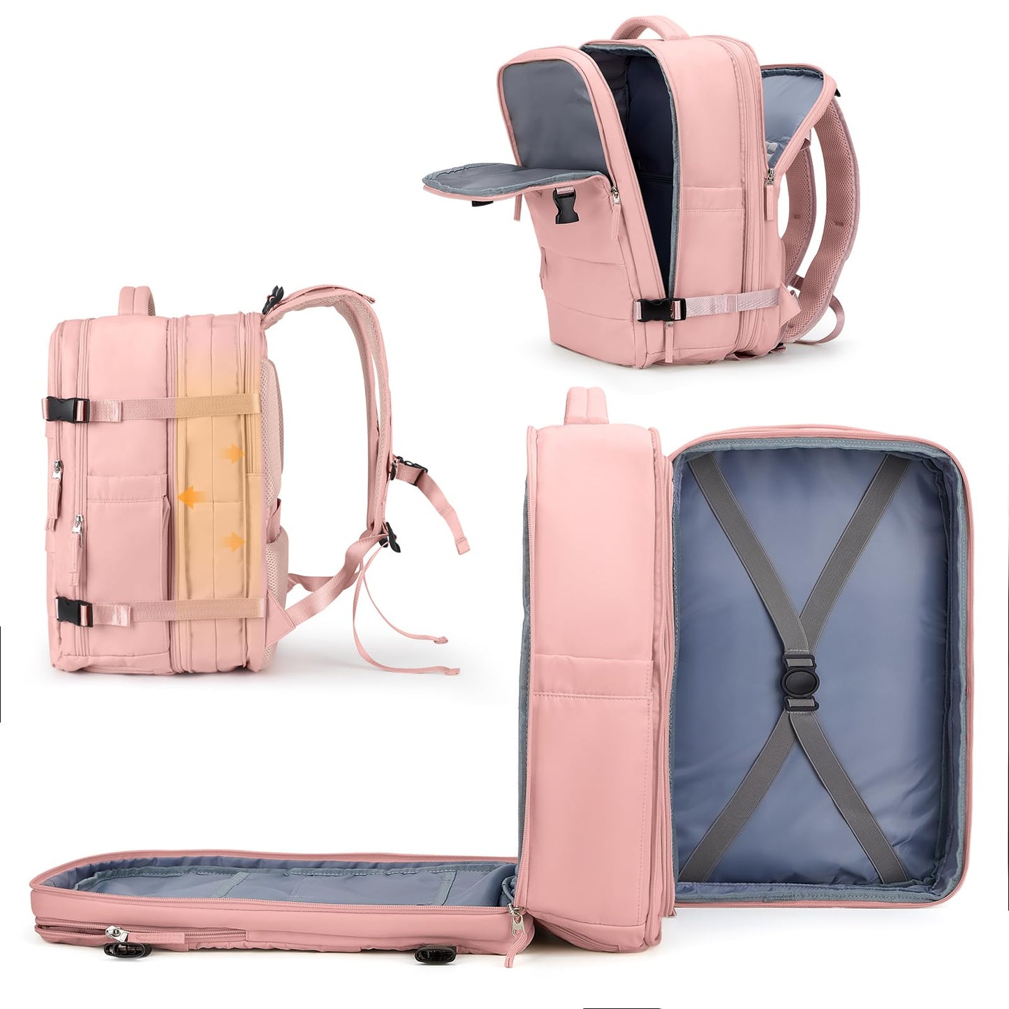 coowoz Travel Backpack Carry On for Women Man Gym Backpacks with Laptop Compartment Mochila de Viaje Teacher Personal Item Backpack Airplane Accessories Must Haves Grey Small