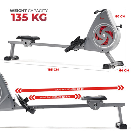 Sunny Health & Fitness Dynamic Air Rowing Machine with Exclusive SunnyFit App Enhanced Bluetooth Connectivity – SF-RW520007