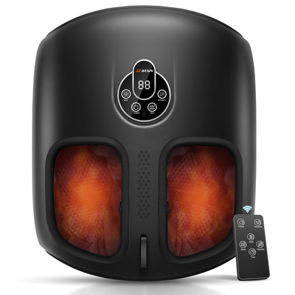 Shiatsu Foot Massager Machine with Heat : Deep Kneading Foot Massager with Vibration & Compression for Plantar Fasciitis & Neuropathy - for Women & Men,Relax for Home Office Use (Black)