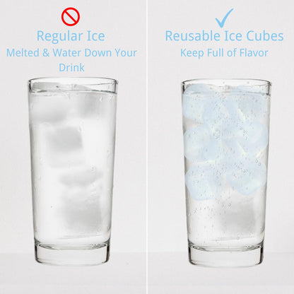 Reusable Ice Cube with Lid & Bin, 60 Pack Plastic Ice Cubes for Drinks BPA Free, Refreezable Square Ice Cubes for Water Bottles, Whiskey, Vodka, Coffee, Cocktails, Beer or Wine