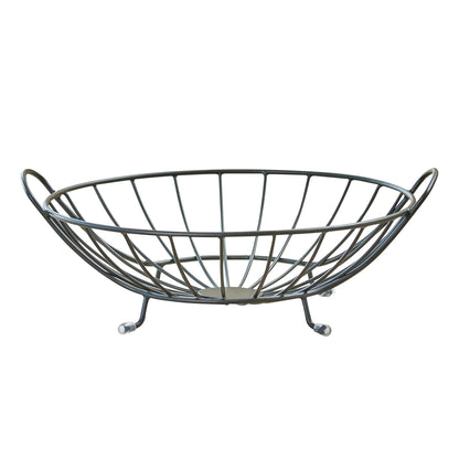 Spectrum Yumi Arched Fruit Bowl for Dining Room Table Kitchen Counter Fruit Organizer, Black Wire Fruit Basket Stand for Fresh Produce Vegetables and Bread, Sturdy Steel Open Design Home Decor