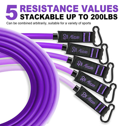 HPYGN Resistance Bands, Exercise Bands with Handles, Fitness Bands, Workout Bands with Door Anchor and Ankle Straps, for Heavy Resistance Training, Physical Therapy, Shape Body, Yoga, Home Workout Set