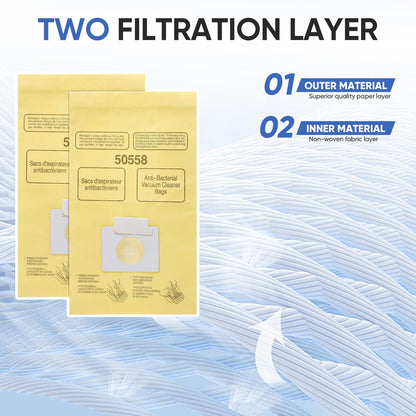 BIHARNT 20 Pack vacuum bags Compatible with Kenmore Canister 5055, 50557,50558 and Type C,C-18, 53292, 200 Series, 400 Series, 600 Series, 700 Series, 800 Series Vacuum