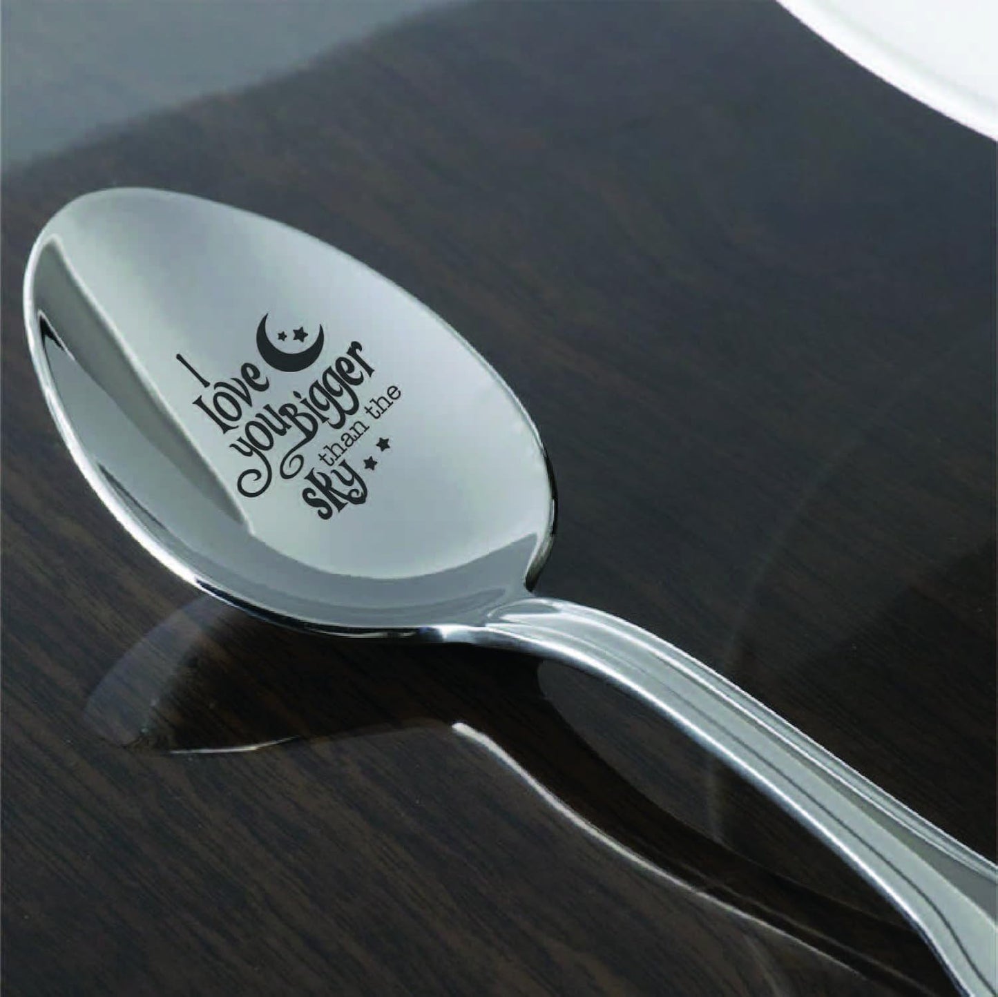 Engraved Spoon for Friendship Day, Daddy's Gifts, I Love You Bigger Than the Sky Spoon, 7 inches