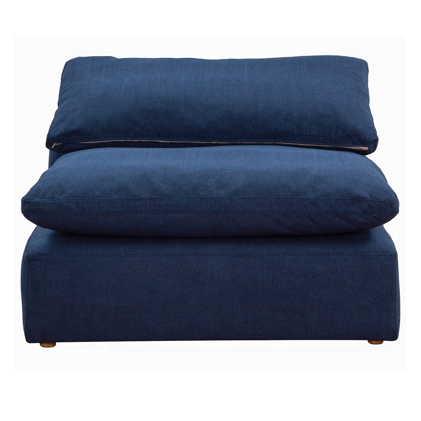 Sunset Trading Contemporary Puff Collection Slipcovered 44" Armless Chair Modular Sofa Sectional | Stain-Proof Water-Resistant Washable Performance Fabric | Deep-Seat Down-Fill Couch | Navy Blue