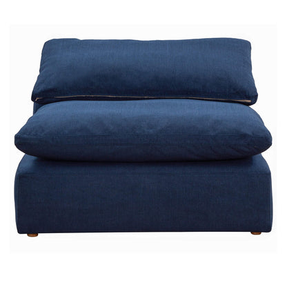 Sunset Trading Contemporary Puff Collection Slipcovered 44" Armless Chair Modular Sofa Sectional | Stain-Proof Water-Resistant Washable Performance Fabric | Deep-Seat Down-Fill Couch | Navy Blue