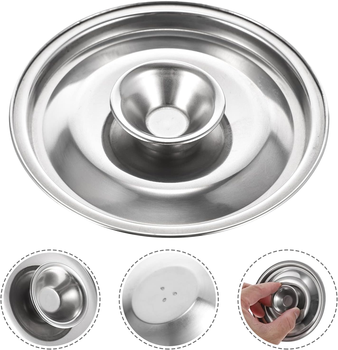 Hemoton Frying Pan Lid, Stainless Steel Universal Lid for Pots, Pans, Skillets - Replacement Frying Pan Cover
