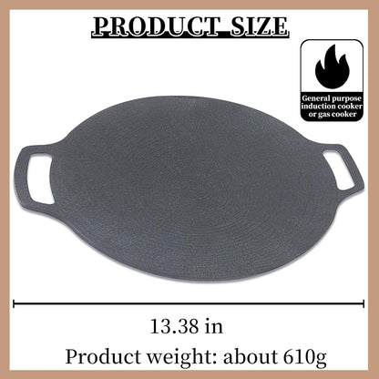 Portable 13.4 IN Korean BBQ Grill Pan - Non-Stick Aluminum Round Stove Top Grill for Indoor Outdoor